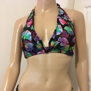 Allen B Multi Color Jelly Fish Bandeau Halter Top